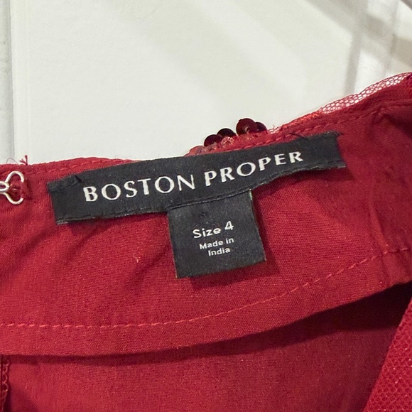 EUC Boston Proper Red Sequin Embellished Dress - Picture 3 of 5